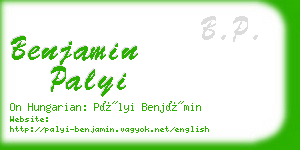 benjamin palyi business card